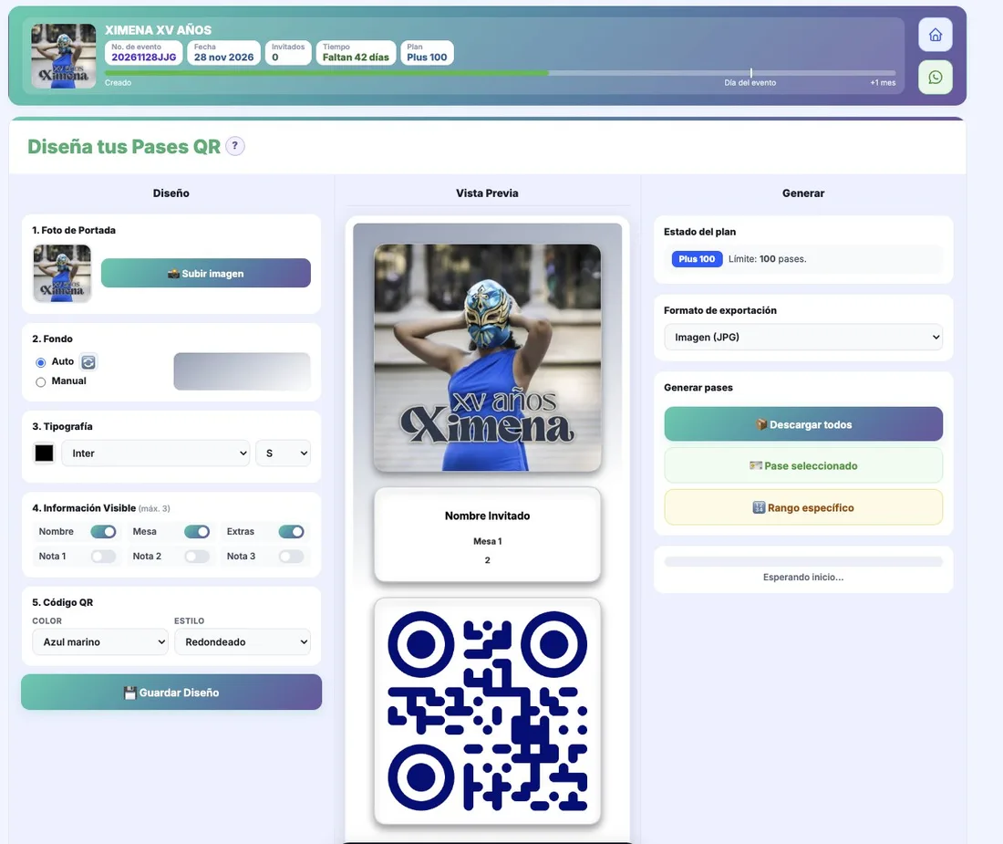 Pases QR y control de acceso